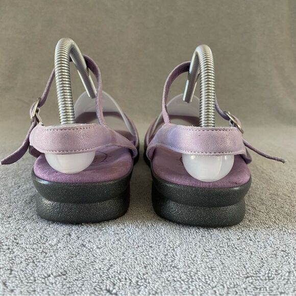 SAS Womens 9 Duo Quarter Strap Leather Sandal Shoes Purple Glitter Sparkle - Picture 4 of 8